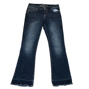 Wallflower Women's Jeans Size 13 Bootcut Blue Denim Frayed Hem Casual Retro Y2K